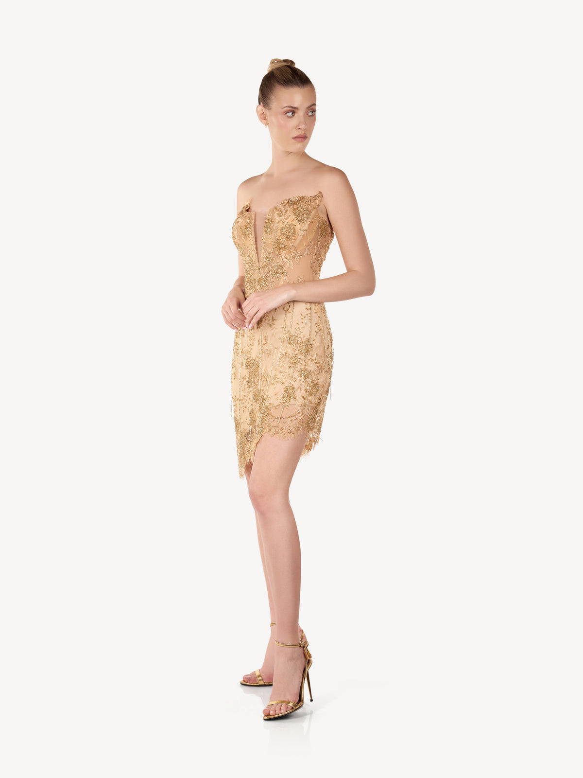 Mini Corset Dress with Couture Embroideries and Crystals, Aurelia