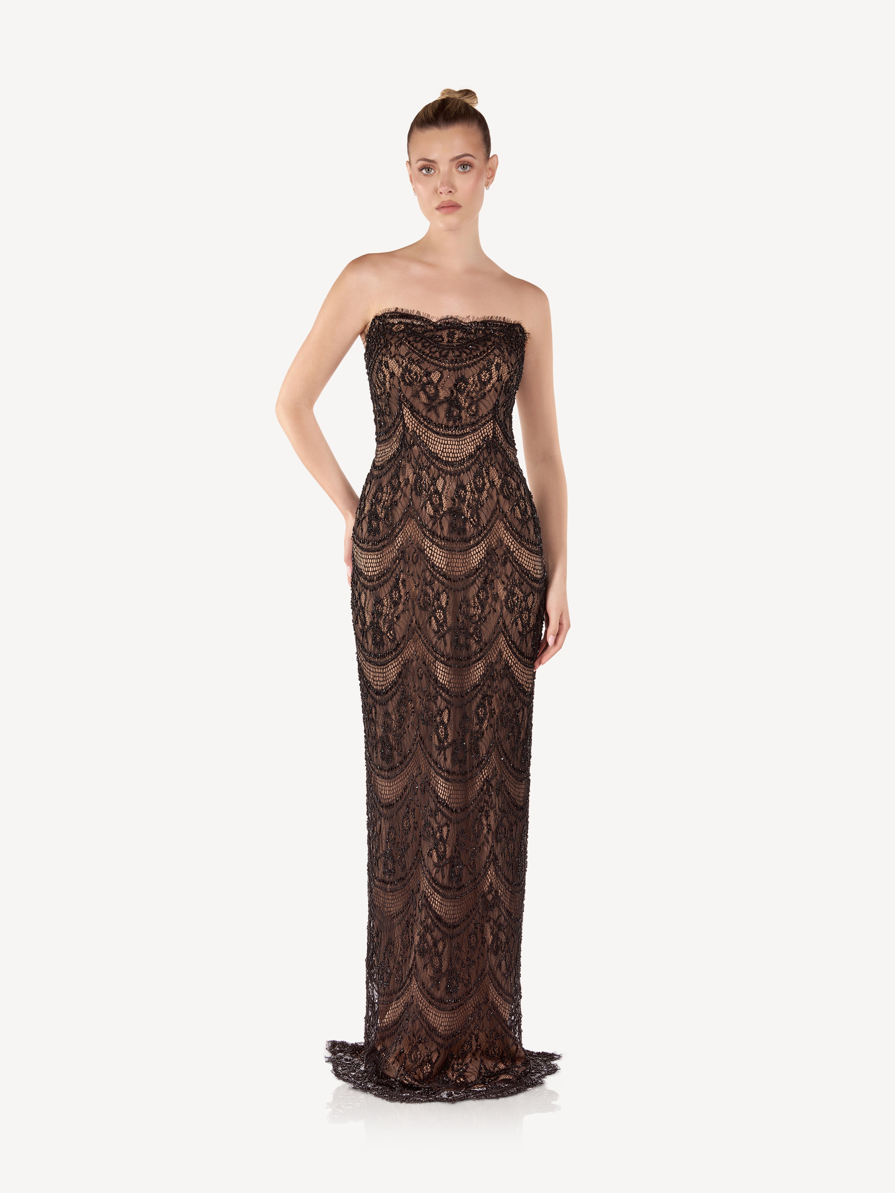Maxi Dress with Ornamental Embroidery and Corset, Valéria
