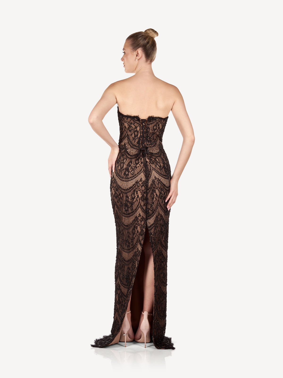 Maxi Dress with Ornamental Embroidery and Corset, Valéria