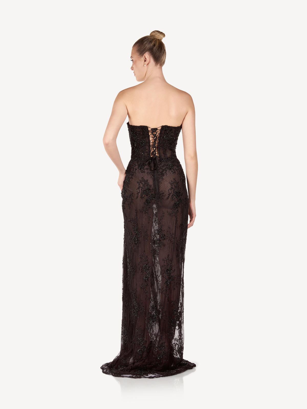 Maxi Corset Dress with Draping and Crystals, Seraphine
