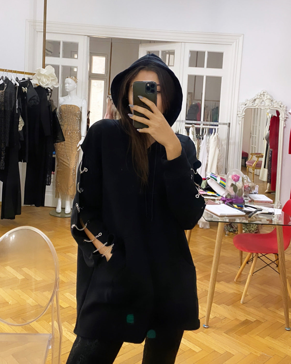 Hoodie Bumbac Negru
