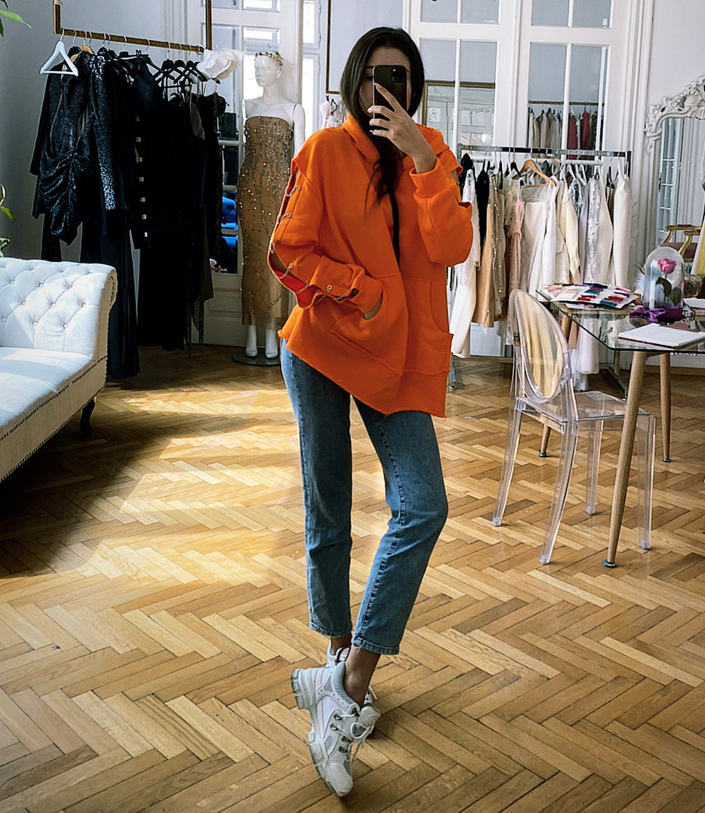Hanorac Bumbac Orange
